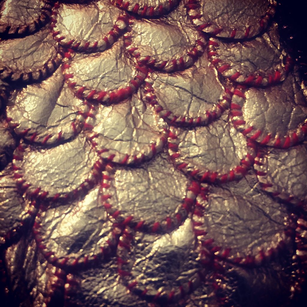 metallic leather dragon scale for corset